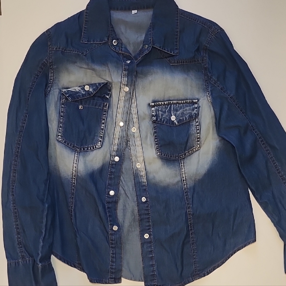 Denim Button-Up Shirt